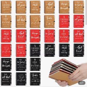 2 Inspirational Quote Journals - Red, Black, Tan NEW